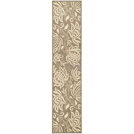 Safavieh 2 Ft. -4 In. X 9 Ft. -11 In. Runner Indoor-Outdoor Courtyard- Brown And Natural- Machine Made Rug CY2961-3009-210